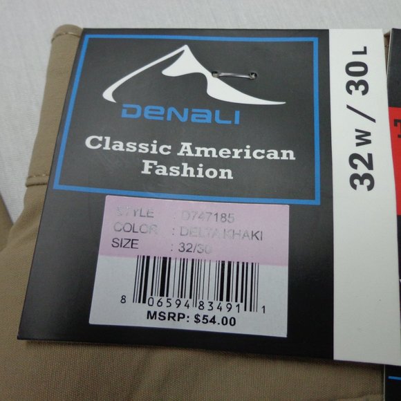 Denali Mens 32 x 30 Delta Khaki Technical Stretch Pants NEW - Picture 3 of 6